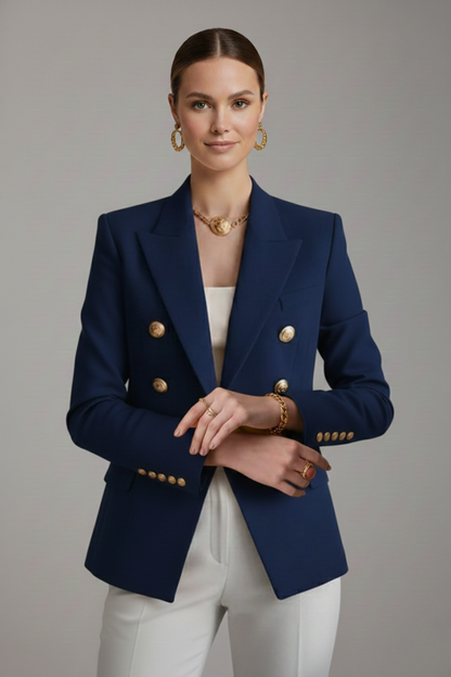 Damen Zweireihiger Blazer Goldknöpfe