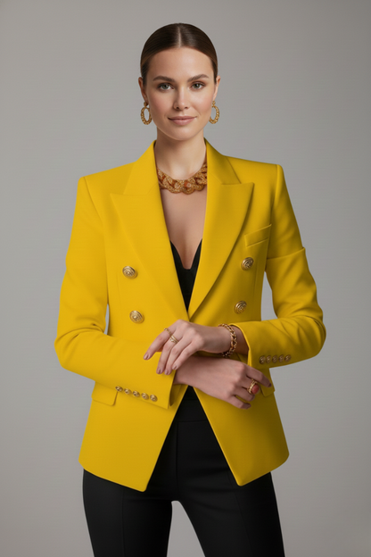 Damen Zweireihiger Blazer Goldknöpfe