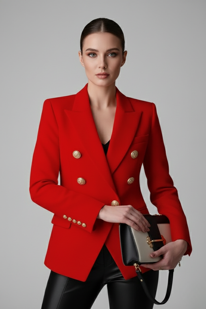 Damen Zweireihiger Blazer Goldknöpfe