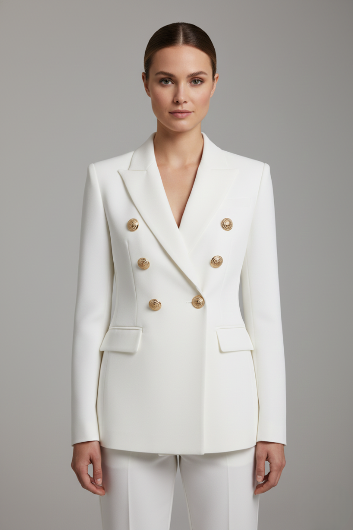 Damen Zweireihiger Blazer Goldknöpfe