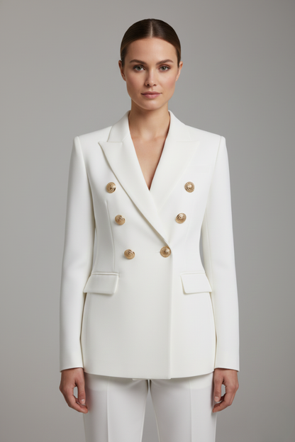 Damen Zweireihiger Blazer Goldknöpfe
