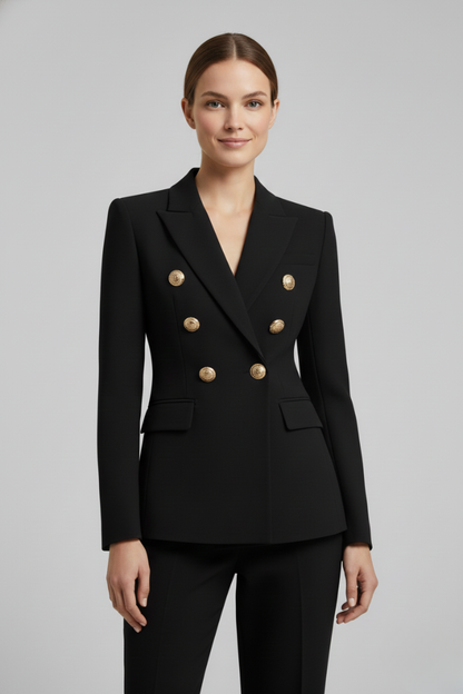 Damen Zweireihiger Blazer Goldknöpfe