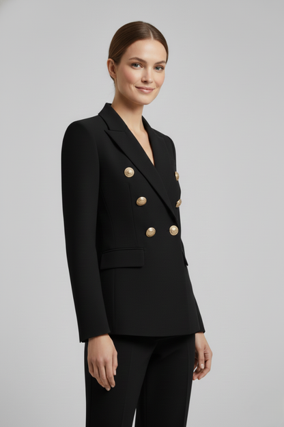Damen Zweireihiger Blazer Goldknöpfe