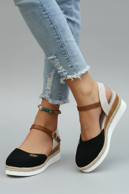 Damen Espadrille-Sandalen Geschlossene Spitze Slingback Riemen