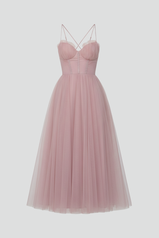 Damenkleid Trägerlos Tüllrock - Norvielle