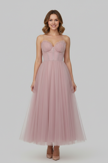 Damenkleid Trägerlos Tüllrock