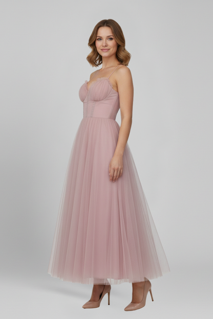 Damenkleid Trägerlos Tüllrock