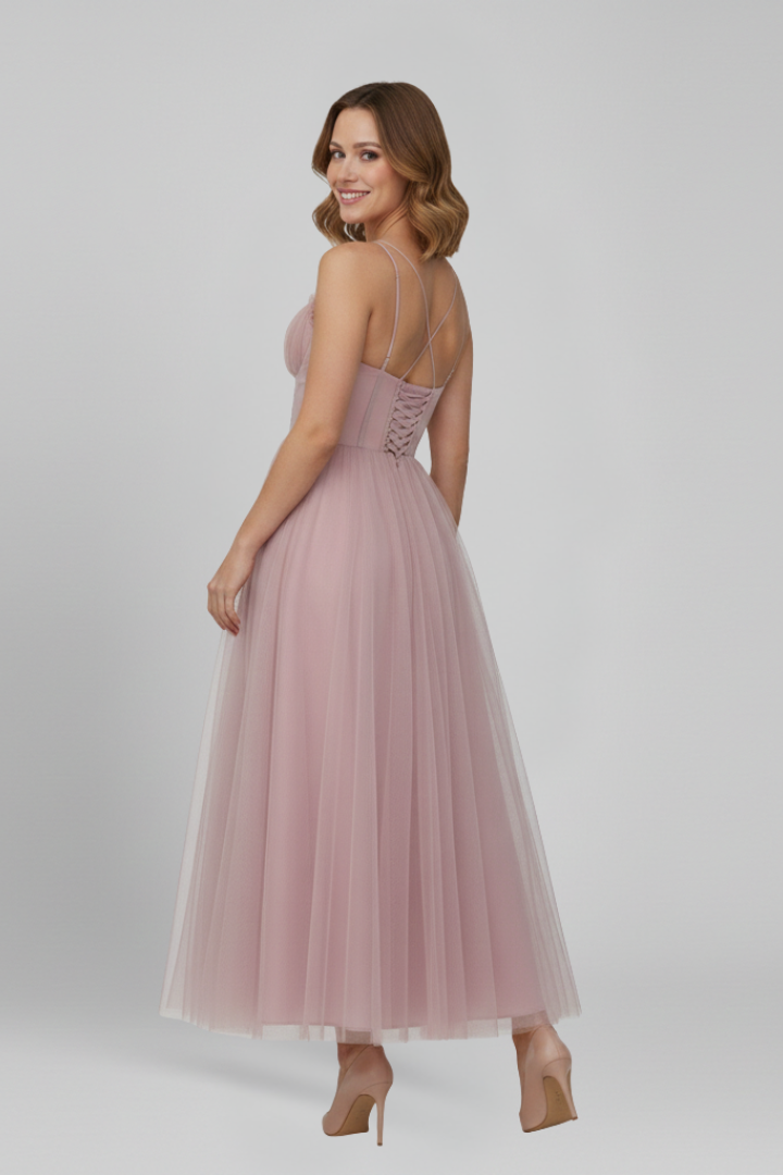 Damenkleid Trägerlos Tüllrock