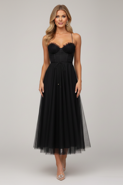 Damenkleid Trägerlos Tüllrock