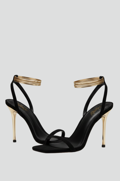 Damen High-Heel-Sandalen Riemchen Schuhe mit Knöchelriemen - Norvielle