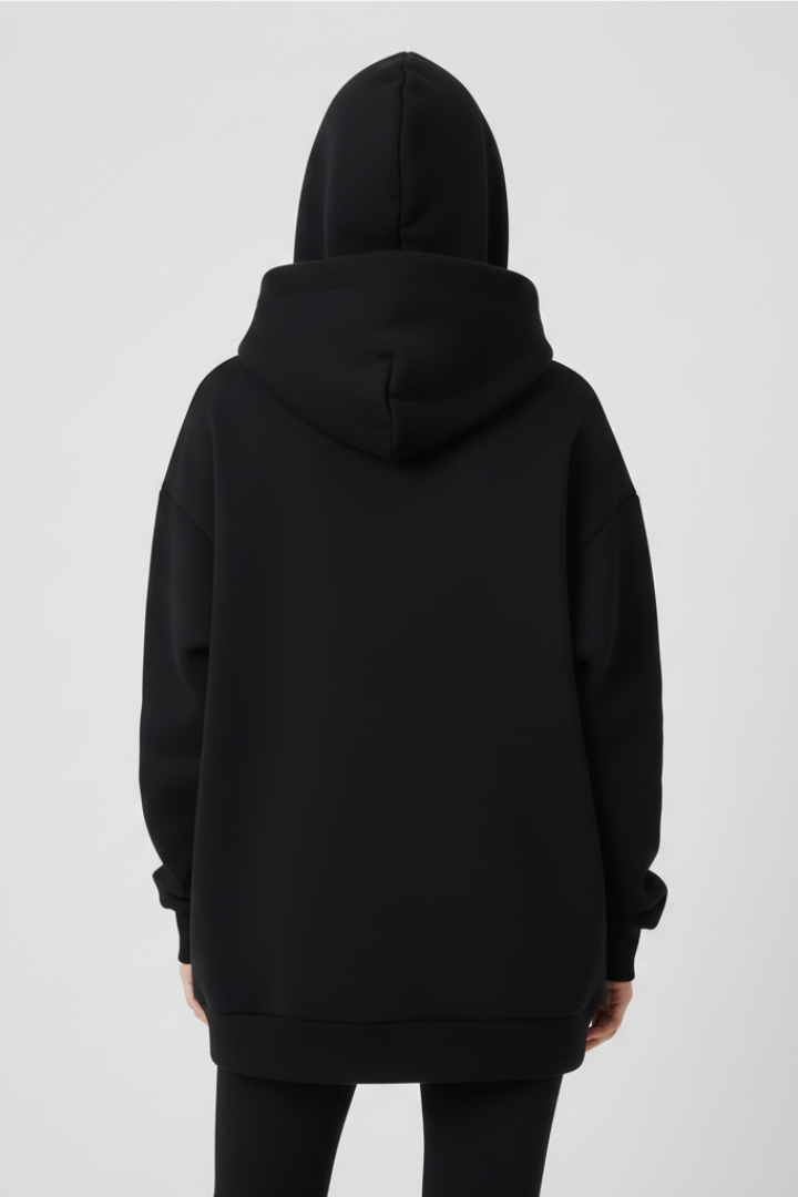 Damen Hoodie Hochkragen Weite Kapuze