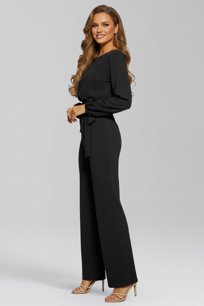 Damen Wickeljumpsuit Tailliert Wide-Leg