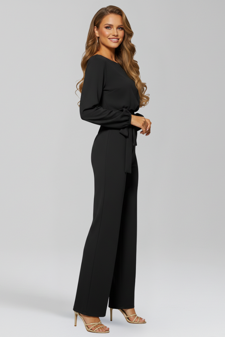 Damen Wickeljumpsuit Tailliert Wide-Leg