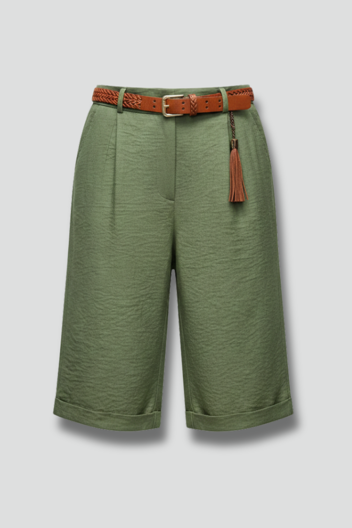 Damen Highwaist Shorts Maßgeschneiderter Casual Stil Umschlag Saum - Norvielle