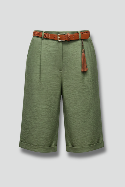 Damen Highwaist Shorts Maßgeschneiderter Casual Stil Umschlag Saum - Norvielle