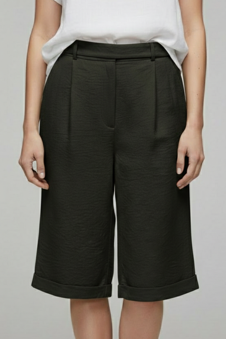 Damen Highwaist Shorts Maßgeschneiderter Casual Stil Umschlag Saum