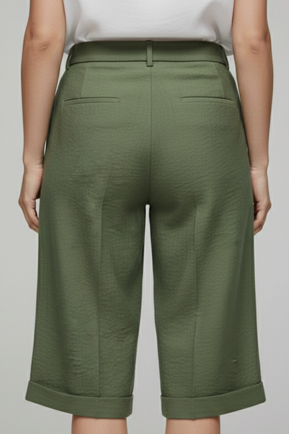 Damen Highwaist Shorts Maßgeschneiderter Casual Stil Umschlag Saum