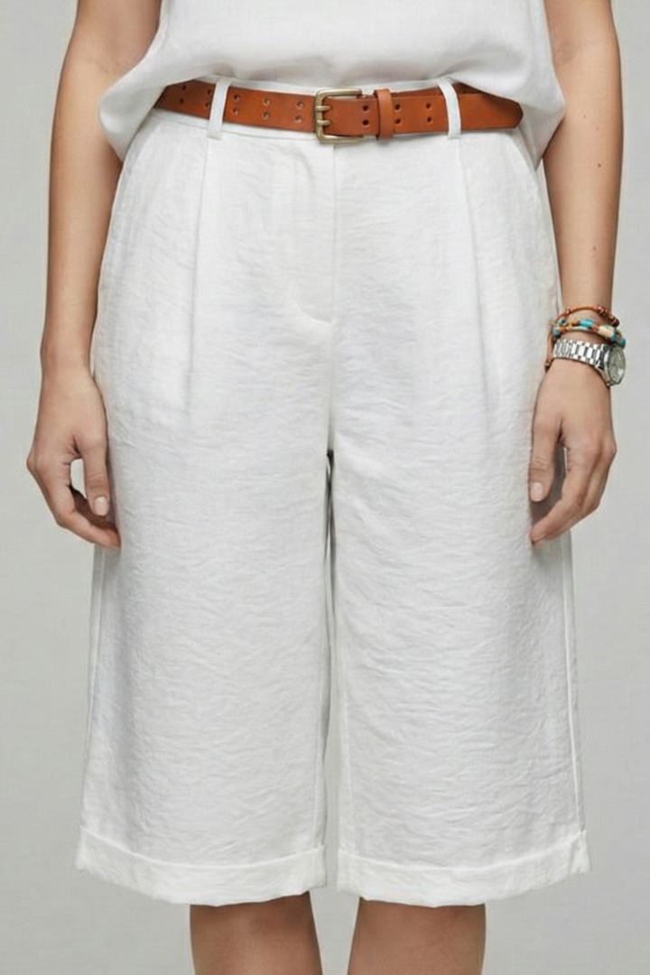 Damen Highwaist Shorts Maßgeschneiderter Casual Stil Umschlag Saum