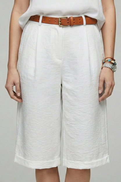 Damen Highwaist Shorts Maßgeschneiderter Casual Stil Umschlag Saum