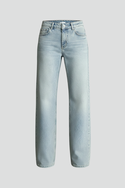 Damen Straight-Leg Jeans Denim Blau - Norvielle