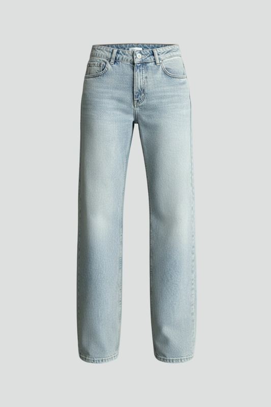 Damen Straight-Leg Jeans Denim Blau - Norvielle