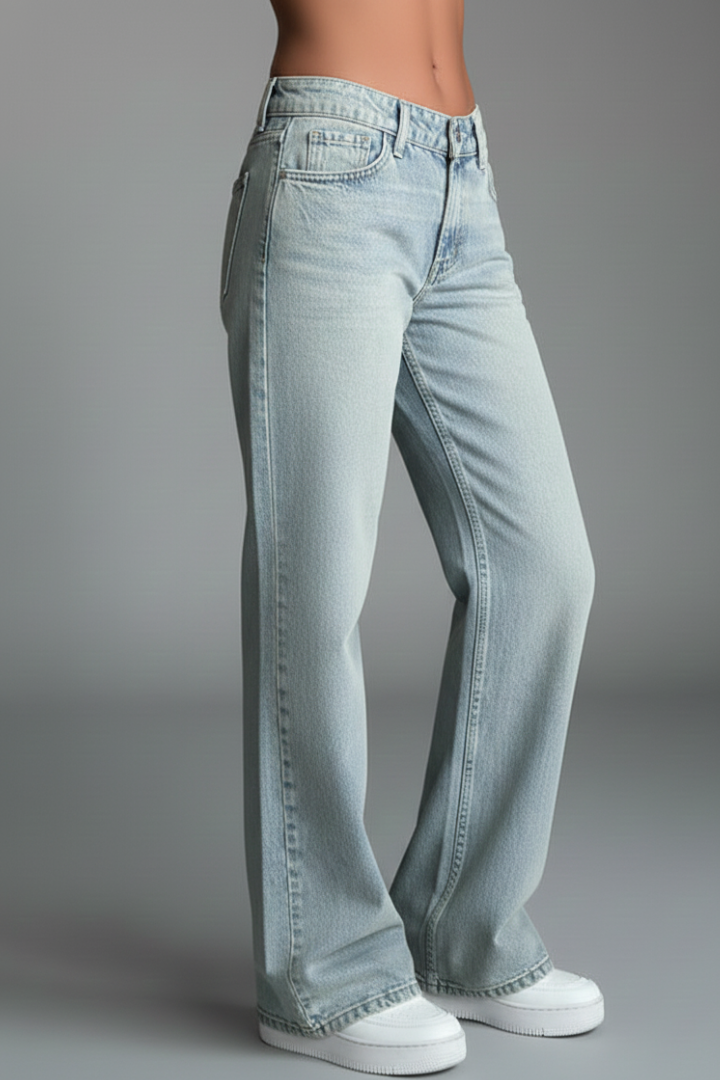 Damen Straight-Leg Jeans Denim