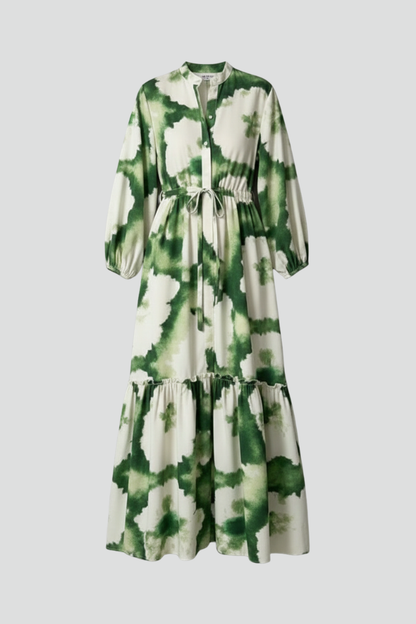 Damen Maxikleid V-Ausschnitt Lange Ärmel - Norvielle
