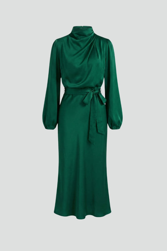 Damen Midikleid Hochhalter mit langen Ärmeln - Norvielle