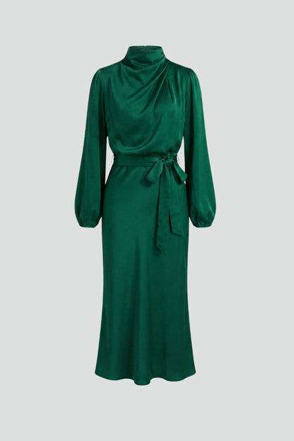 Damen Midikleid Hochhalter mit langen Ärmeln - Norvielle