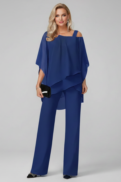 Damen Off-Shoulder Jumpsuit Fließend Weite Bein