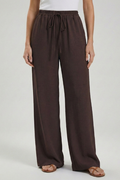 Damen Palazzo-Hosen Kordelzug Seitentaschen
