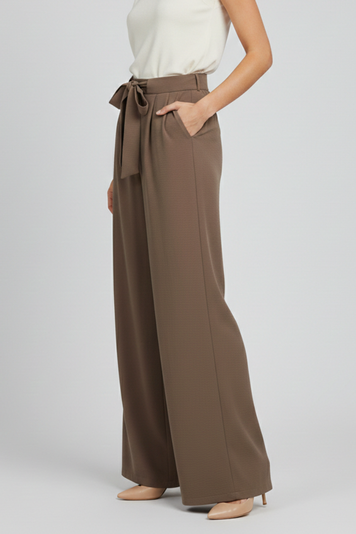 Damen Palazzo-Hose Wide-Leg mit Kordelzugbund