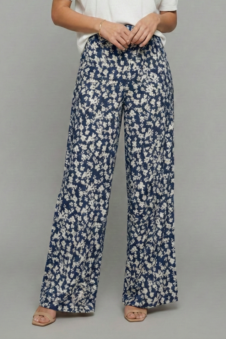 Damen Palazzo-Hosen Floralmuster Weites Bein