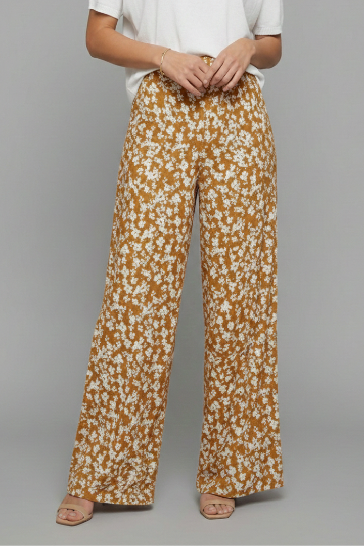 Damen Palazzo-Hosen Floralmuster Weites Bein