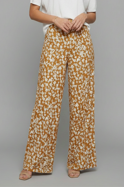 Damen Palazzo-Hosen Floralmuster Weites Bein