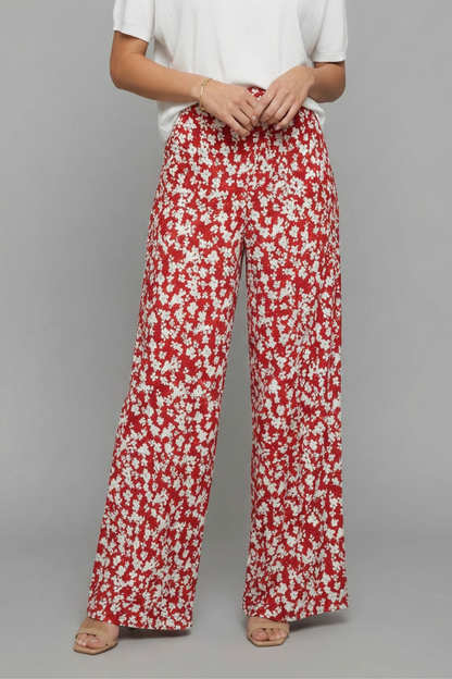 Damen Palazzo-Hosen Floralmuster Weites Bein