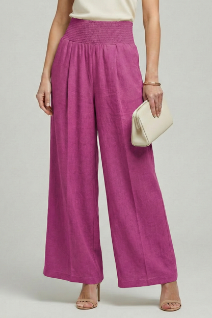 Damen Palazzohose Hohe Taille Falten