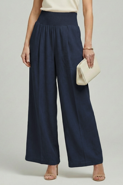 Damen Palazzohose Hohe Taille Falten
