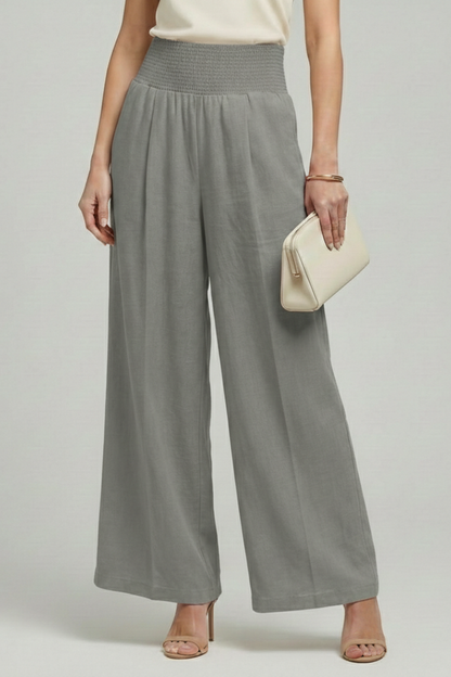 Damen Palazzohose Hohe Taille Falten