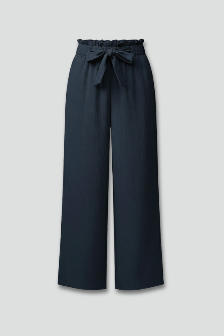 Damen Palazzohose Weite Beine Bindegürtel - Norvielle