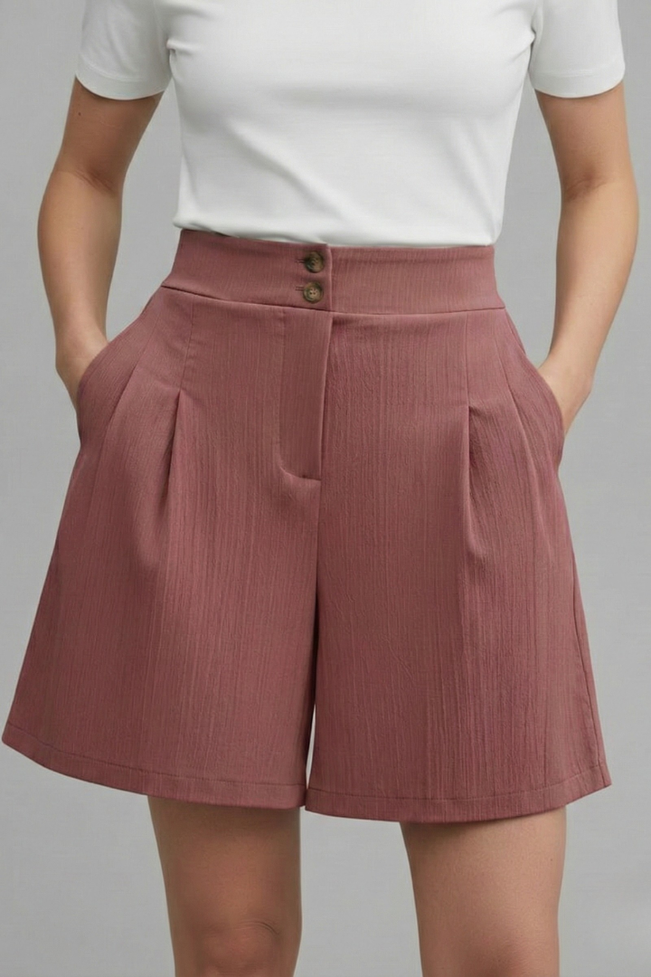 Damen Highwaist Shorts Weites Bein
