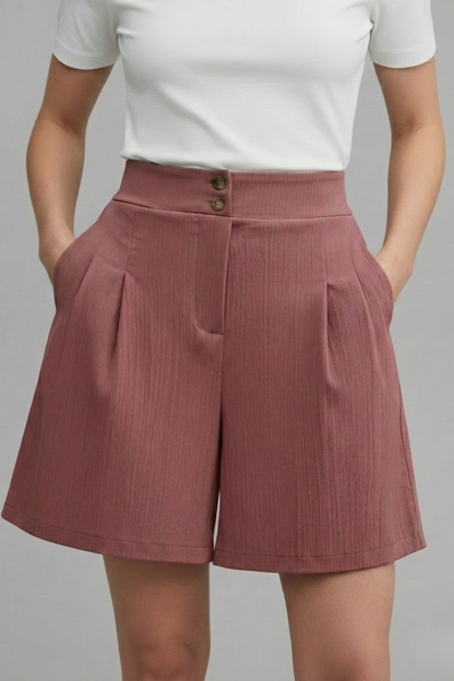 Damen Highwaist Shorts Weites Bein