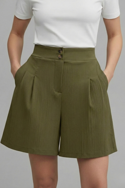 Damen Highwaist Shorts Weites Bein