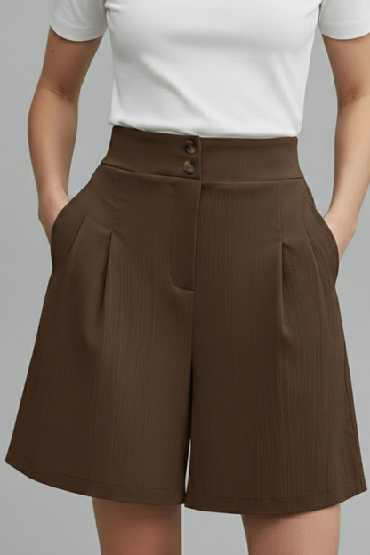 Damen Highwaist Shorts Weites Bein