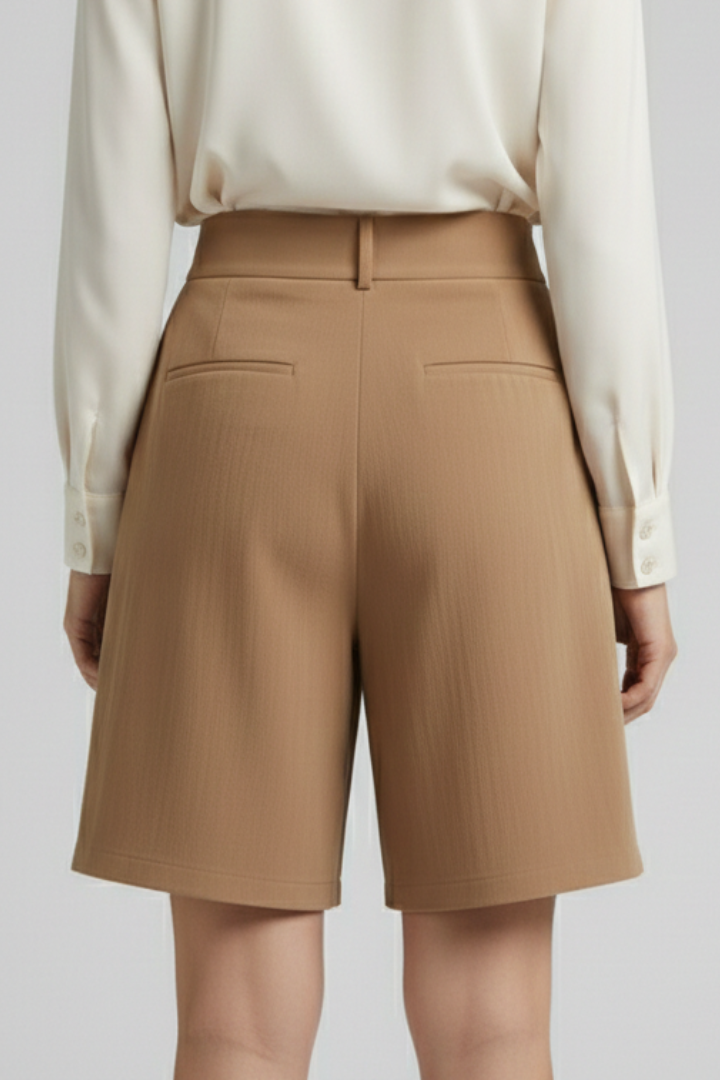 Damen Shorts Hochtaille Falten Maßgeschneidert