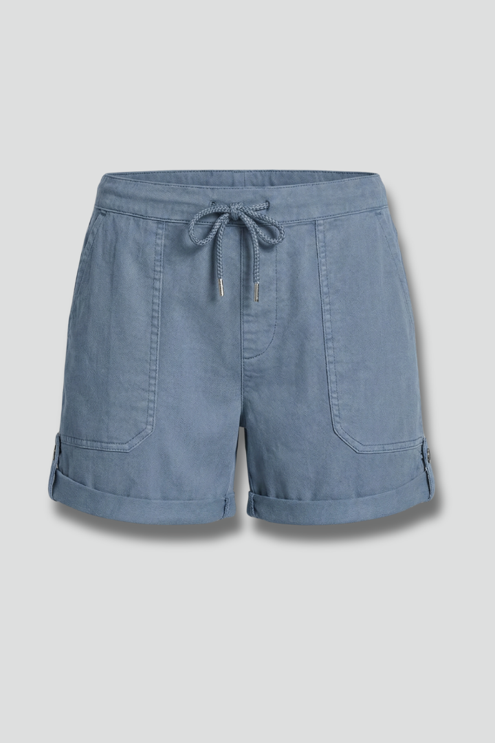 Damen Shorts Kordelzug Taschen Beige - Norvielle