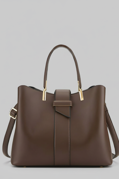 Damen Strukturierte Schultertasche mit Griffen und Riemen Jasmin - Norvielle