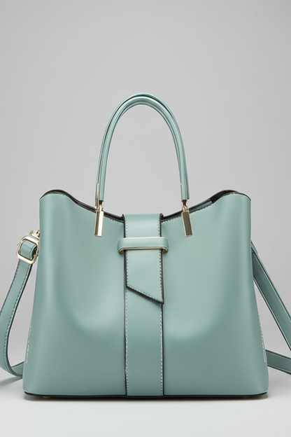 Damen Strukturierte Schultertasche mit Griffen und Riemen Jasmin