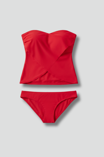 Damen Trägerloses Tankini-Set mit Badeshorts - Norvielle