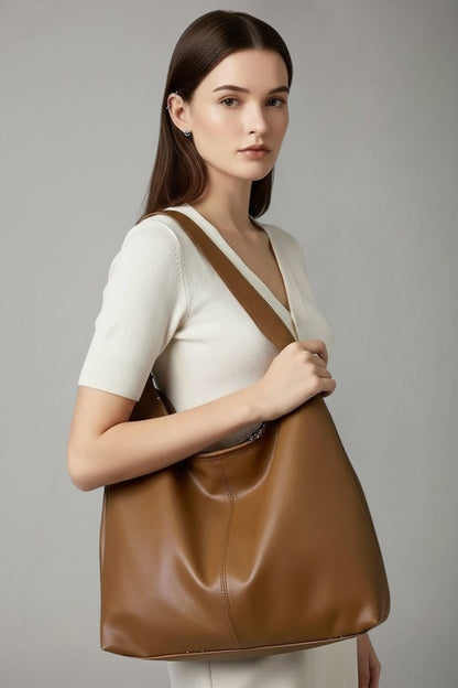 Damen Klassische Tote Tasche Kunstleder Große Innentasche